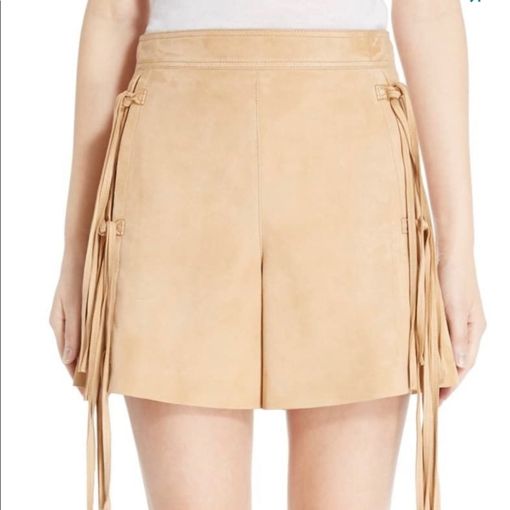 NWT$2k Chloe highwaist Fringe Leather Suede Shorts